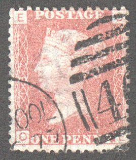 Great Britain Scott 33 Used Plate 187 - OE - Click Image to Close